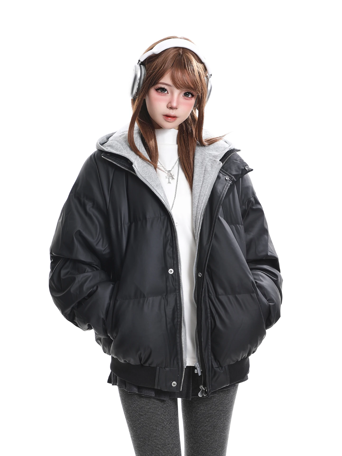 American Retro Splicing Thickened Warm Bread Coat Women's Winter Cotton Jacket New Design Sense Outerwear Casual Commute