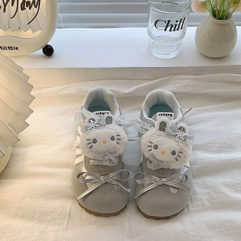 

Lovely Doll Hello Kitty Anime Ins Fashio Casual Shoes Cute Children Training Sports Board Shoes Breathable Sneakers Gifts