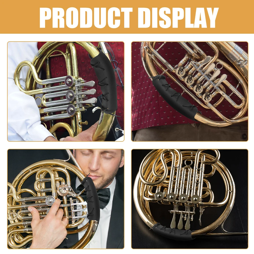 

2Pcs French Horn Handle Pads Durable Hand Protection for Musical Instruments Easy to Adjust and Apply Horn Hand Pad
