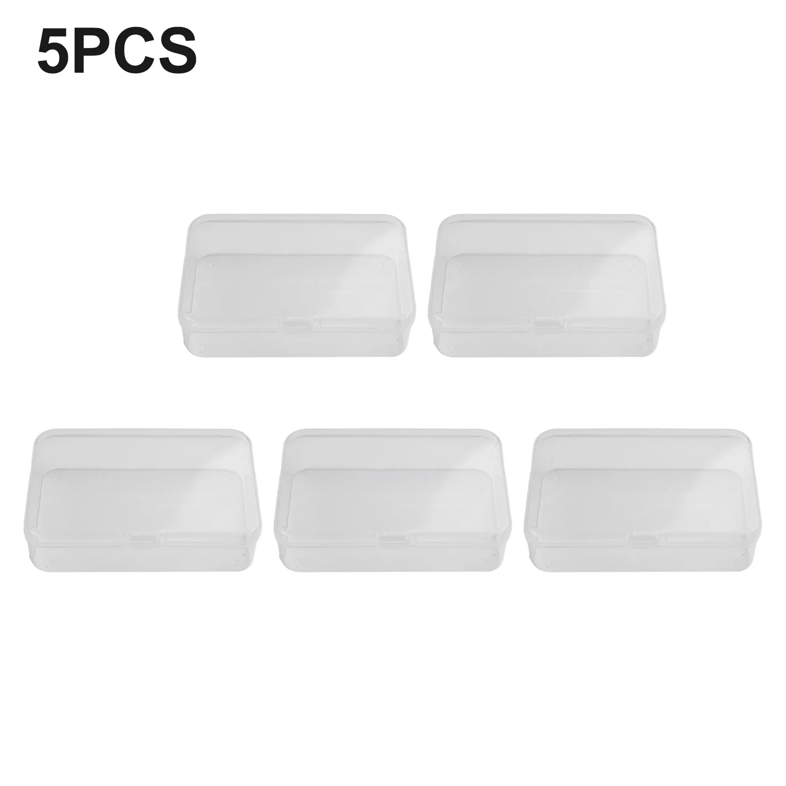 5PCS Transparent Plastic Storage Box Clear Rectangle Multipurpose Display Case Jewelry Cosmetics Toy Sundries Storage Container