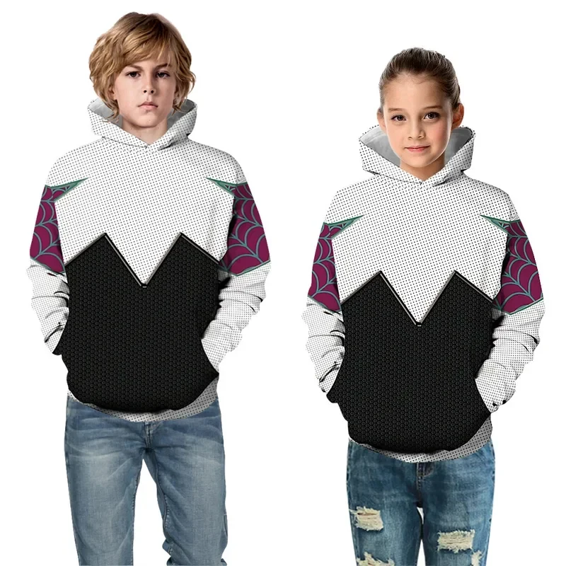 2026 Kids Gwen Stacy Cosplay Costumes Hoodie 3D Quantum Sweatshirts Fashion Girl Boy 6V8LO view 5