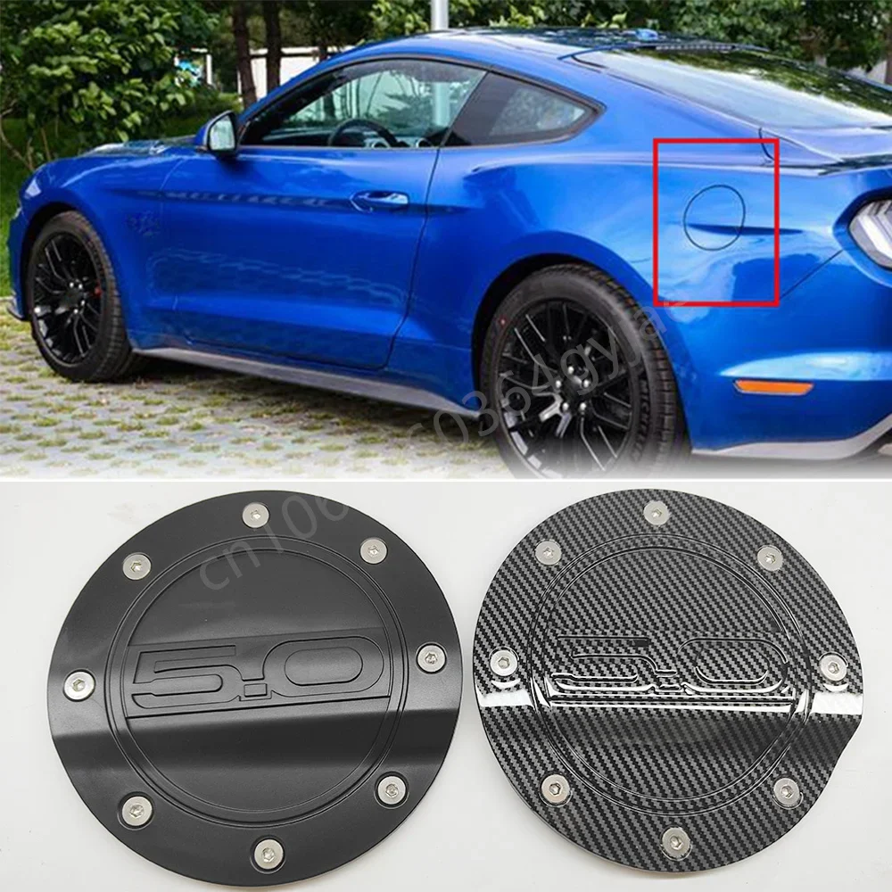 Car Fuel Filler Door Gas Lid Decoration Cover Tank Cap Cover For Ford Mustang 2015-2022 5.0