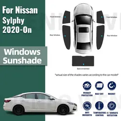 닛산 Sylphy B18 센트라 세단 2020-2023 용 2024 마그네틱 자동차 차양, 전면 앞유리 커튼, 후면 측면 창문 태양 쉐이드