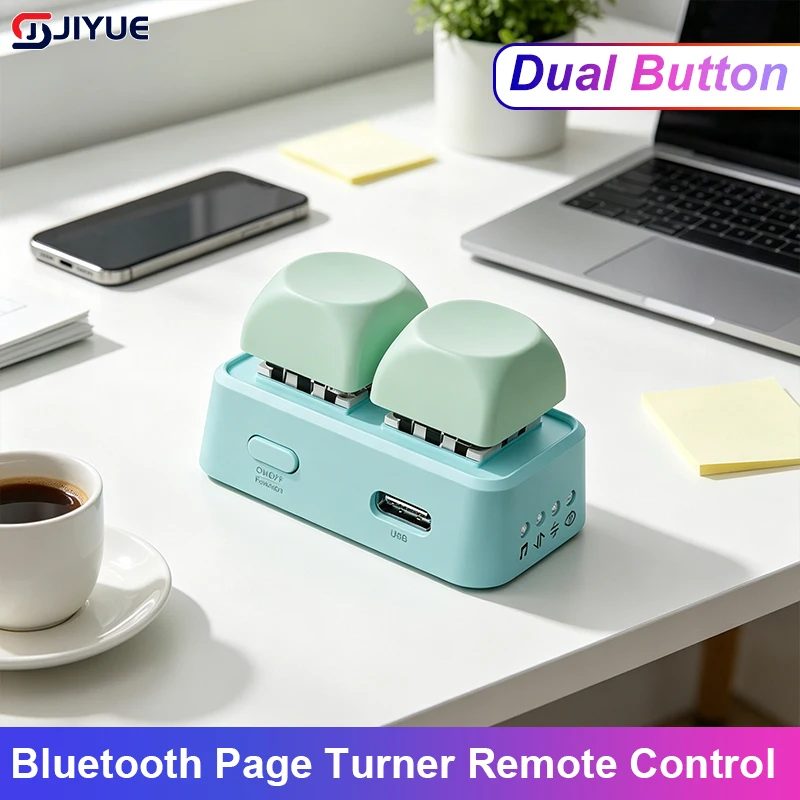 Mini Lightweight Bluetooth Page Turner Remote Control Dual Button For E-reader Kobo Kindle Tablet Smartphone Reading