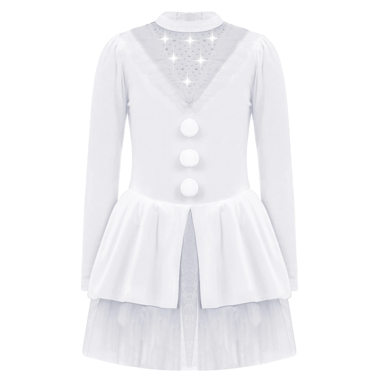 فستان عيد الميلاد الأنيق للفتيات الصغيرات مع أحجار الراين المتلألئة وتصميم فتحة خلفية فستان الأميرة لعيد الميلاد #5