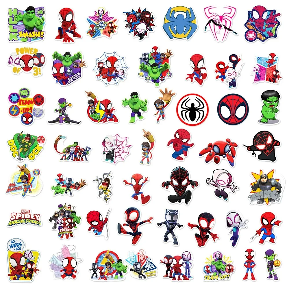 10/30/50PCS New Spider Man Amazing Friends Sticker DIY Guitar Laptop Luggage Skateboard Graffiti Decals Fun for Kid