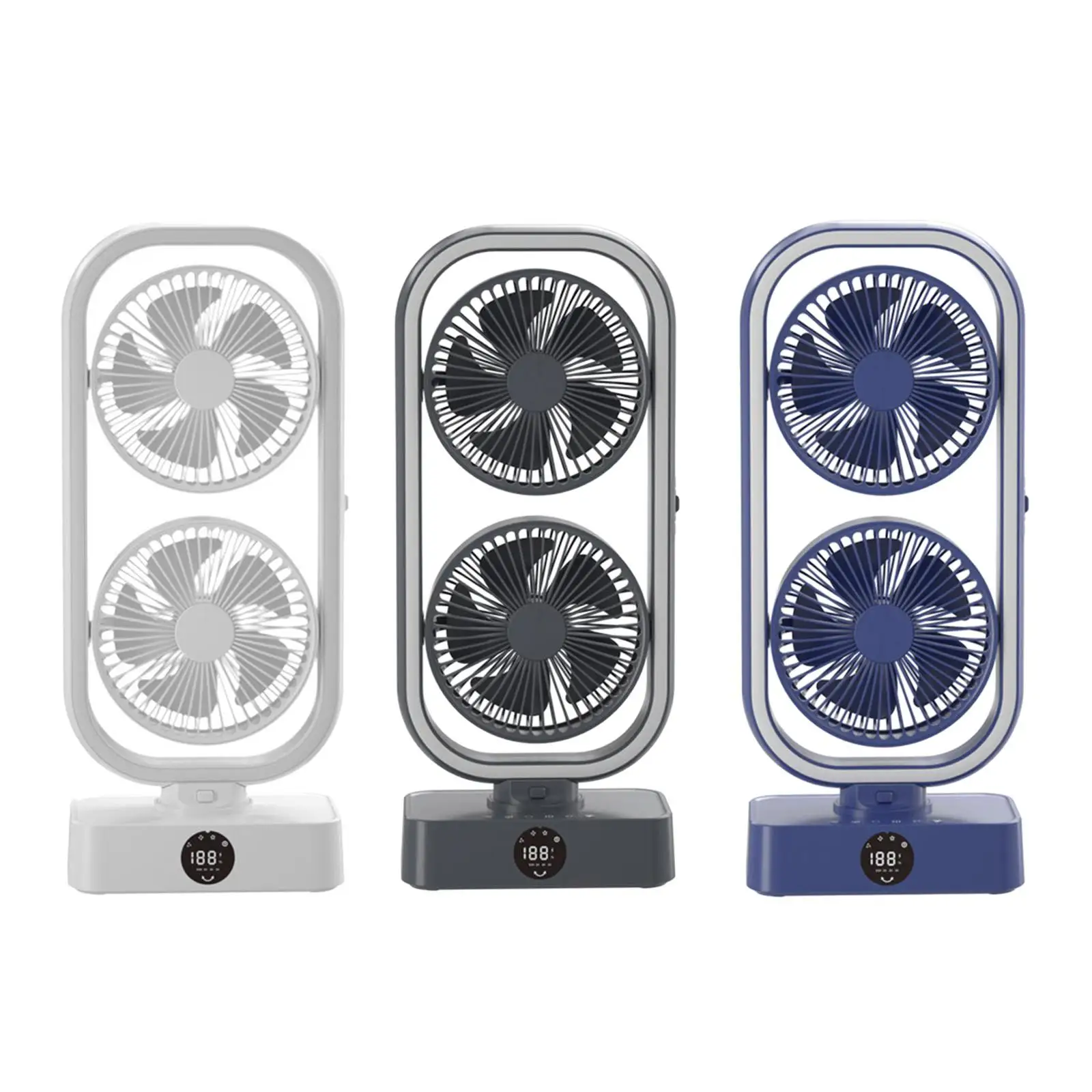 Настольный вентилятор с двойной головкой, легкий 4-скоростной настольный USB-вентилятор для дома и путешествий в общежитии