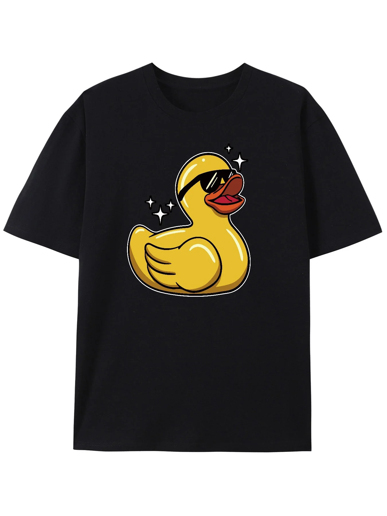 

Мужская повседневная хлопковая футболка с графикой Cool Rubber Duck — дышащая, мягкая и эластичная футболка с круглым вырезом для летних развлечений, Perfec