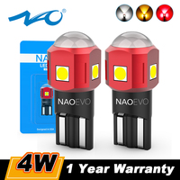 NAO 2x W5W T10 LED Ultra Bright 5W5 12V 24V 4W 600Lm Car Interior Side Light Auto Bulb Warm White Amber Red Powerful Marker Lamp