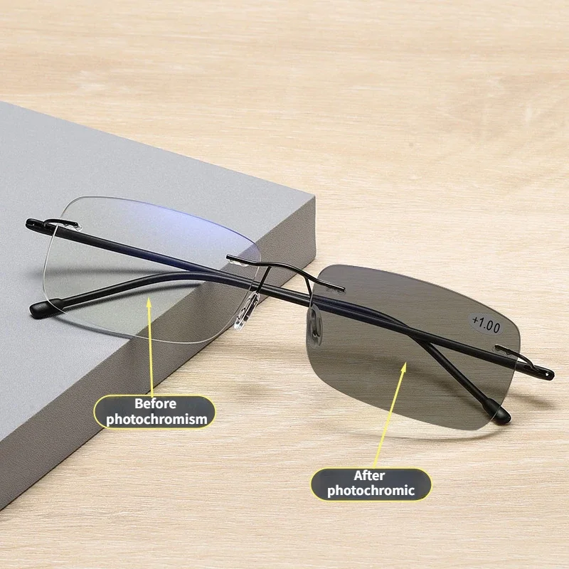 Lunettes photochromiques pour presbytie, lunettes de lecture résistantes à la lumière bleue, lunettes de soleil bifocales multifonctions pour hommes