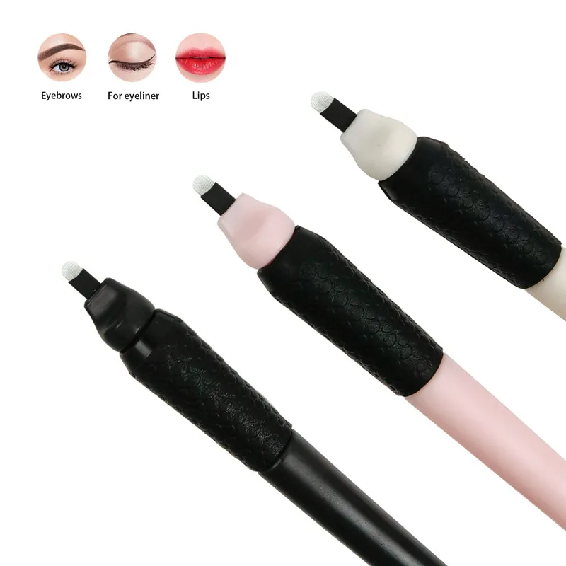 New Tricolor 10/50pcs 0.15/0.18/0.2mm Disposable Microblading Pen Sterilized Permanent Makeup Eyebrow Tattoo Tool With U Blades