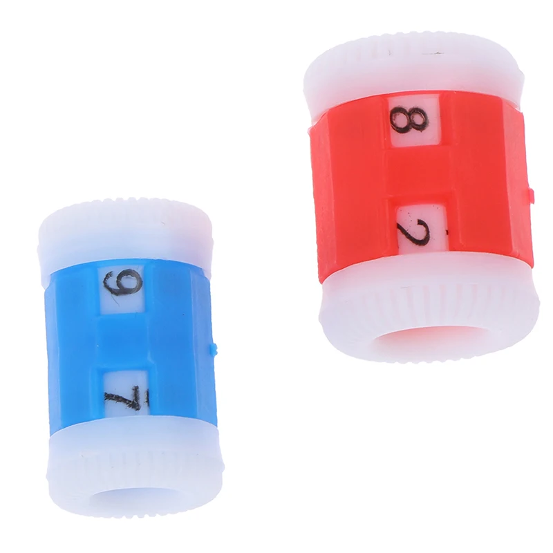 2 Large Red +2 Small Blue Plastic Knit Knitting Needles Row Counter Lines Number Calculator Tool