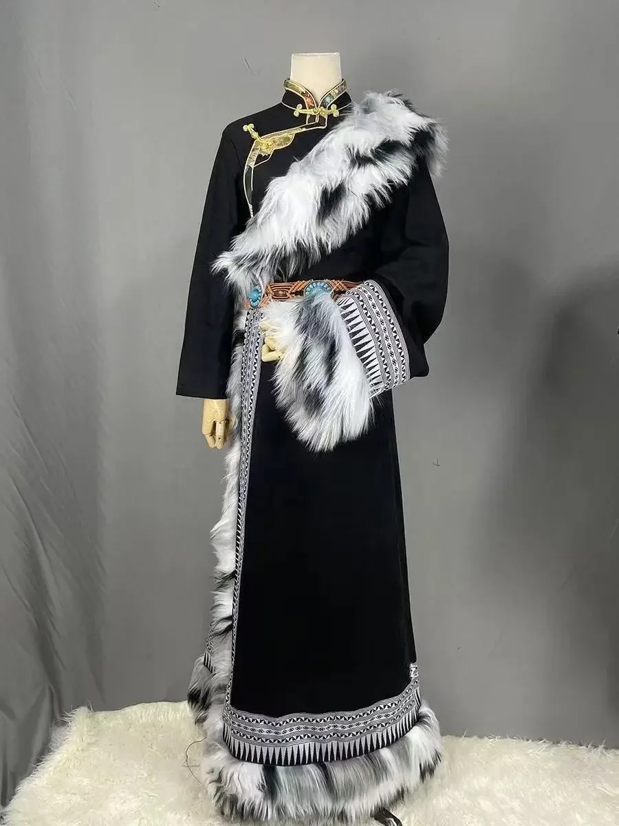 

Film Ancient Tibetan Robe Four Season Men Women Ethnic Style Traditional Costume Niche Vintage Archery Tour Photography Clothing