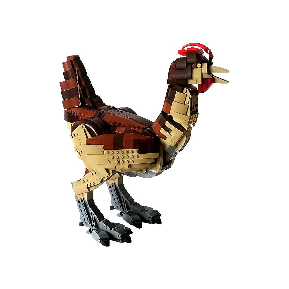 MOC kurczak indyk Model ptaka klocki filmy tyranozaur Rex Transformer kurczak montuje cegły zabawki dla prezenty dla dzieci