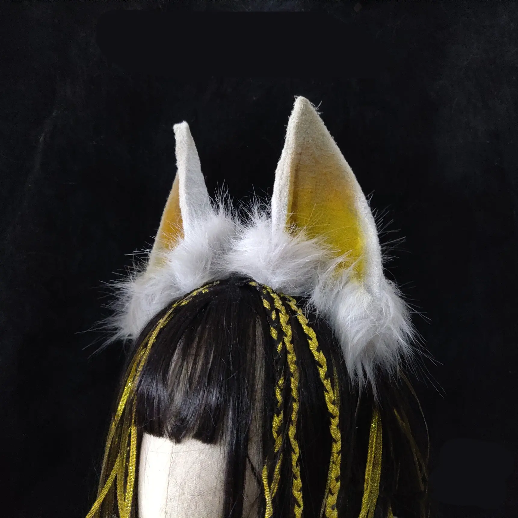 New Handmade Work Original Beast Wolf Cat Dog Ears White Hairband Hairhoop Headwear Cosplay Costume Accessories