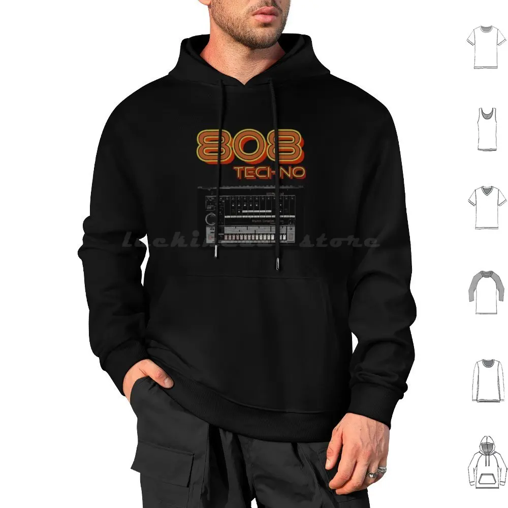 Tr-808 Techno Sudadera con capucha de algodón de manga larga Tresor Berlin Techno Berghain Alemania música de baile Cool Cult Festival Retro icónico