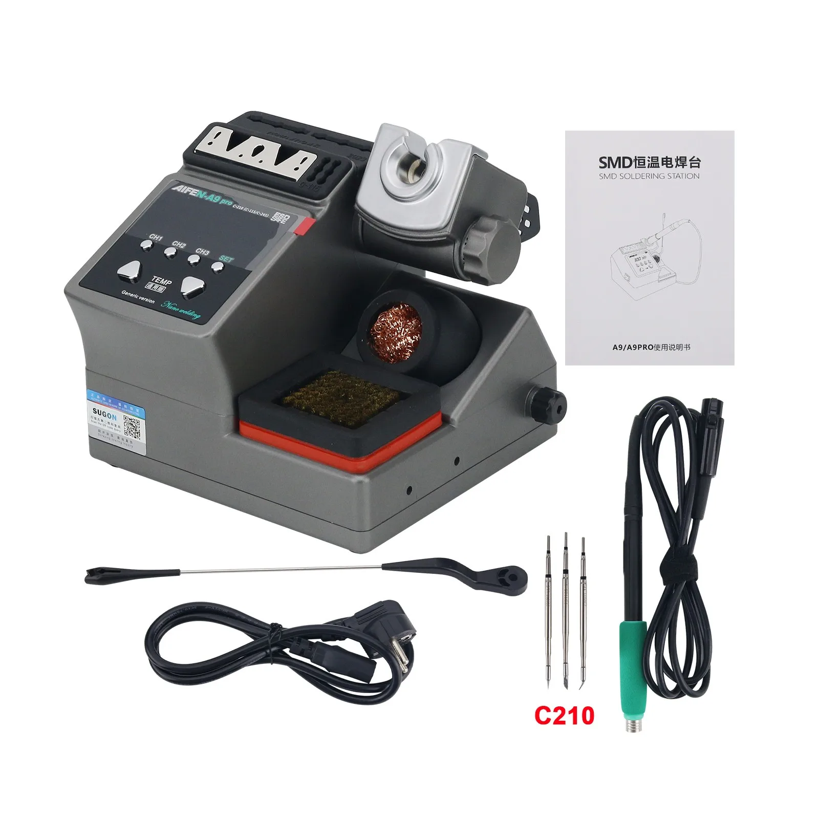 AIFEN-A9 Pro 120W Soldering Iron Station Soldering Station Kit with C210 Handle and 3 Soldering Tips
