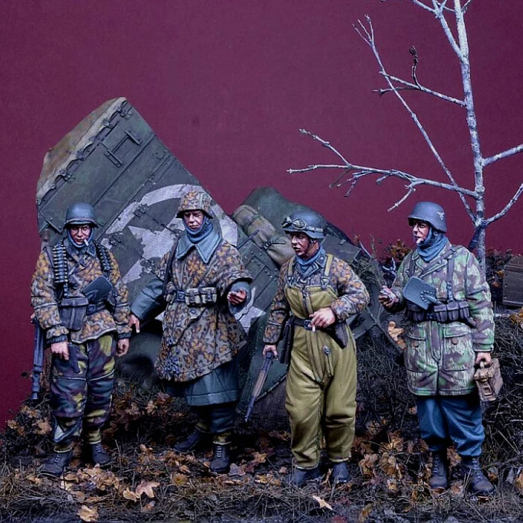 Модель из смолы 1/35, фигурка солдата GK, «засадка на столбе», Kampfgruppe Hansen, военная тема, несобранный и Неокрашенный комплект