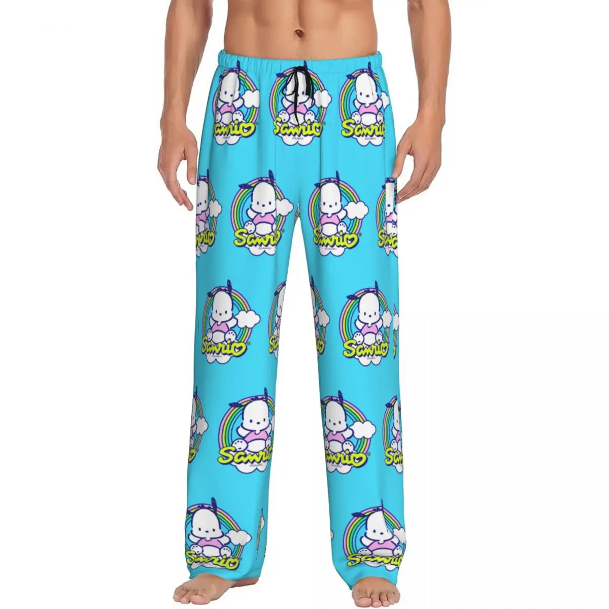 Pantalones de pijama Pochacco clásicos Kawaii personalizados para hombre, ropa de dormir de dibujos animados de animación, pantalones para dormir elásticos con bolsillos