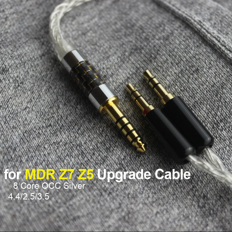 8 Core cable for Sony MDR Z7 Z5 Z7M2 Z1R Cable with MIC Earphones OCC Silver Plated Upgrade 2.5 4.4 Balance