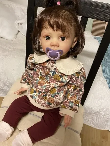 DLS, suministro limitado personalizado, muñeca Reborn de 25 pulgadas Fritzi con pelo enraizado a mano, muñeca ya terminada con diferentes vestidos