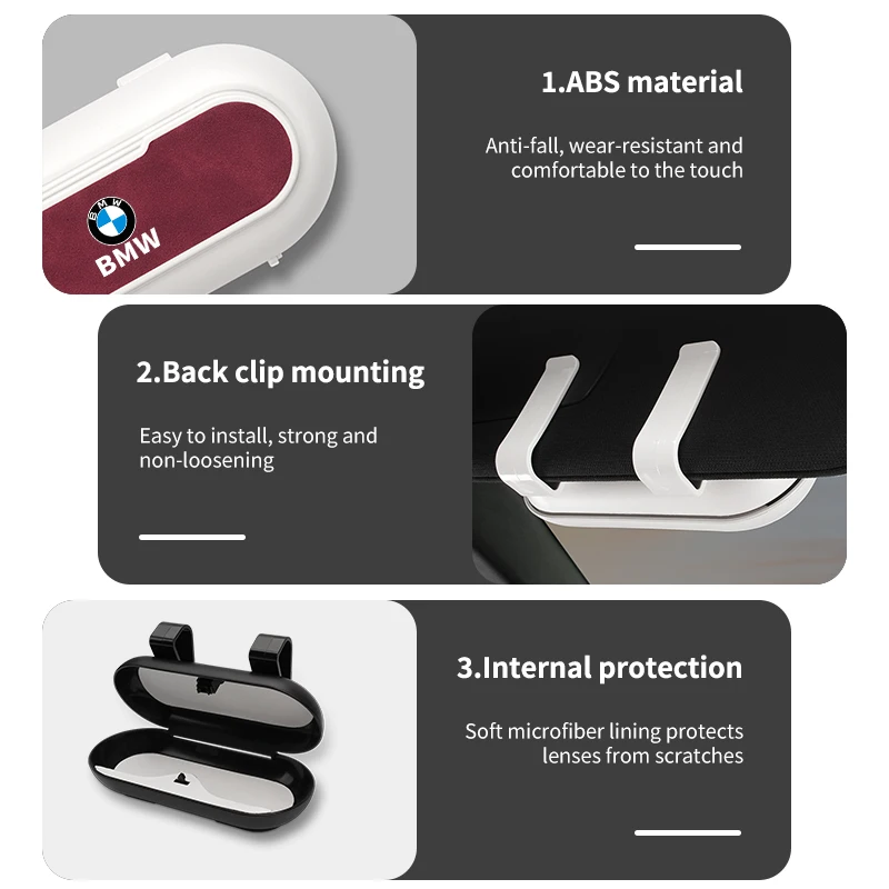 Car Sun Visor Glasses Case Sunglasses Holder Organizer Box For BMW E90 E60 E46 E39 F10 E87 X3 X4 X5 X1 G30 G20 M3 M5