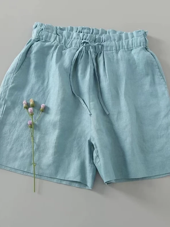 

Прохладные хлопковые и льняные широкие брюки с эластичной резинкой на талии, повседневные утягивающие брюки для женщин больших размеров, простой цвет мочи