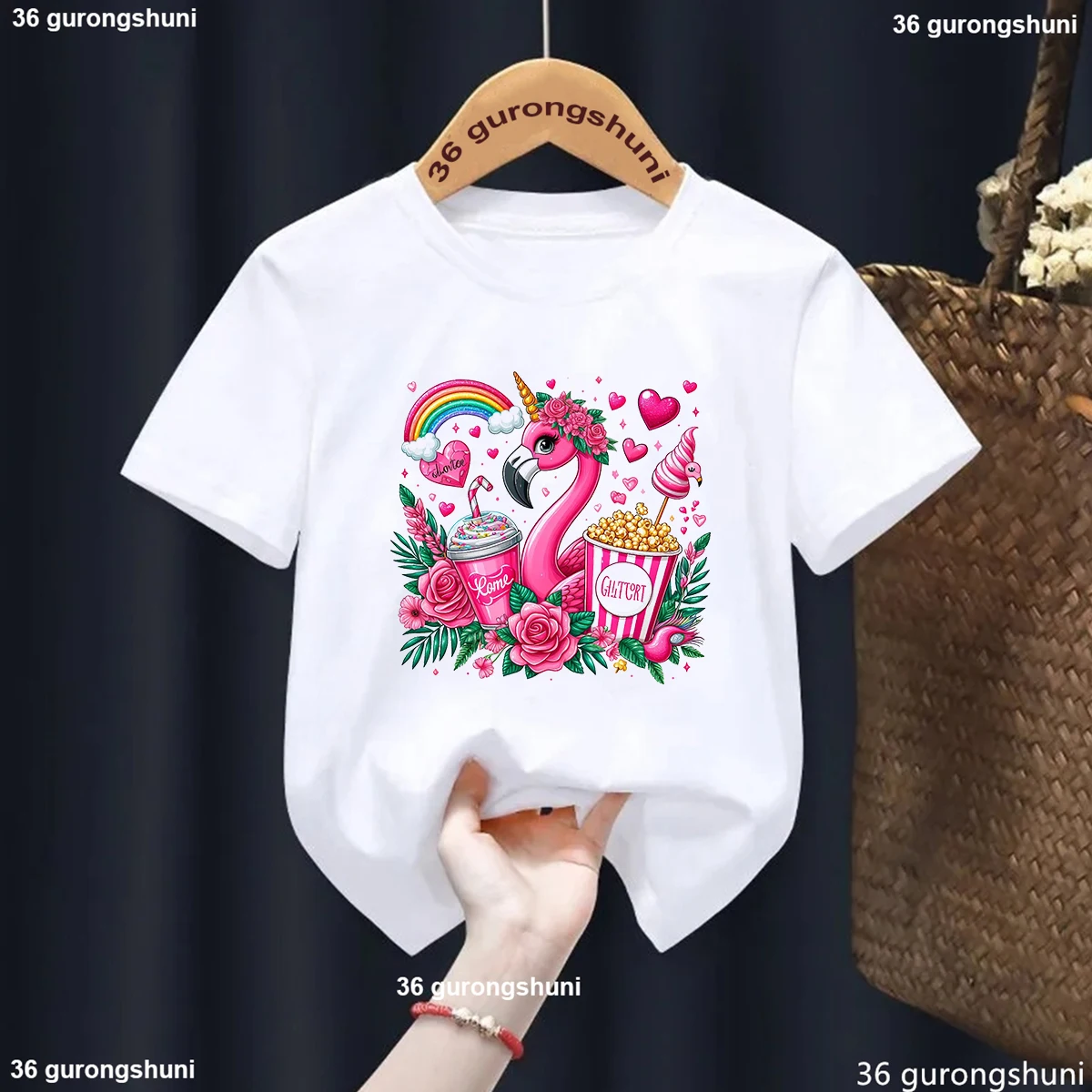 

Funny Flamingo Kids T-Shirt Boys/Girls Clothes Fashion Trend Girls T Shirt Summer Casual Toddler Tshirt Tops Wholesale