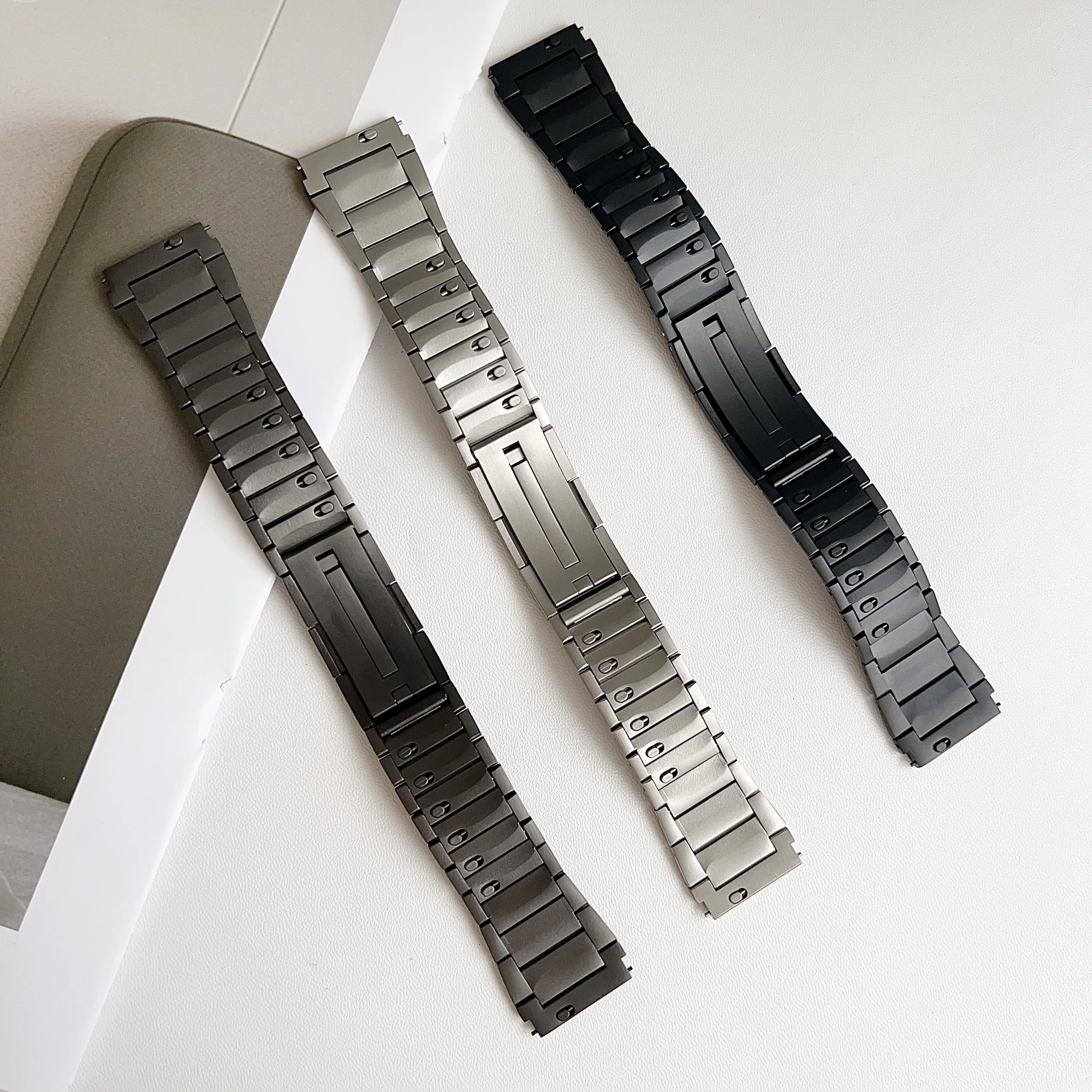 Correa de acero inoxidable de 22mm para Huawei GT6/GT6 Pro, diseño de conector curvo de 46mm, pulsera de negocios para Huawei, banda Universal de 22mm