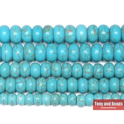 Natural Blue Turquoise Rondelle Loose Beads 15