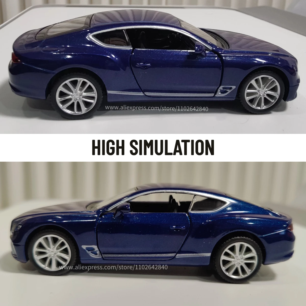 Bentley Continental GT Replica 1:36 Scale Car Model Metal Diecast Vehicle Miniature Art Figure Home Office Decorative Ornament