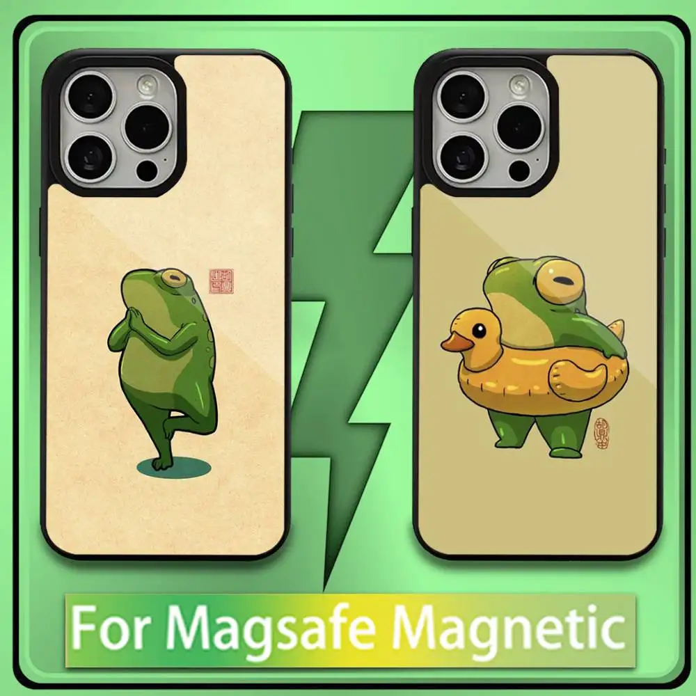 

Funny Yoga Frog Phone Case For iPhone 16,15,14,13,12,11,Plus,Pro,Max,Mini Soft Magesafe Magnetic Wireless Charge