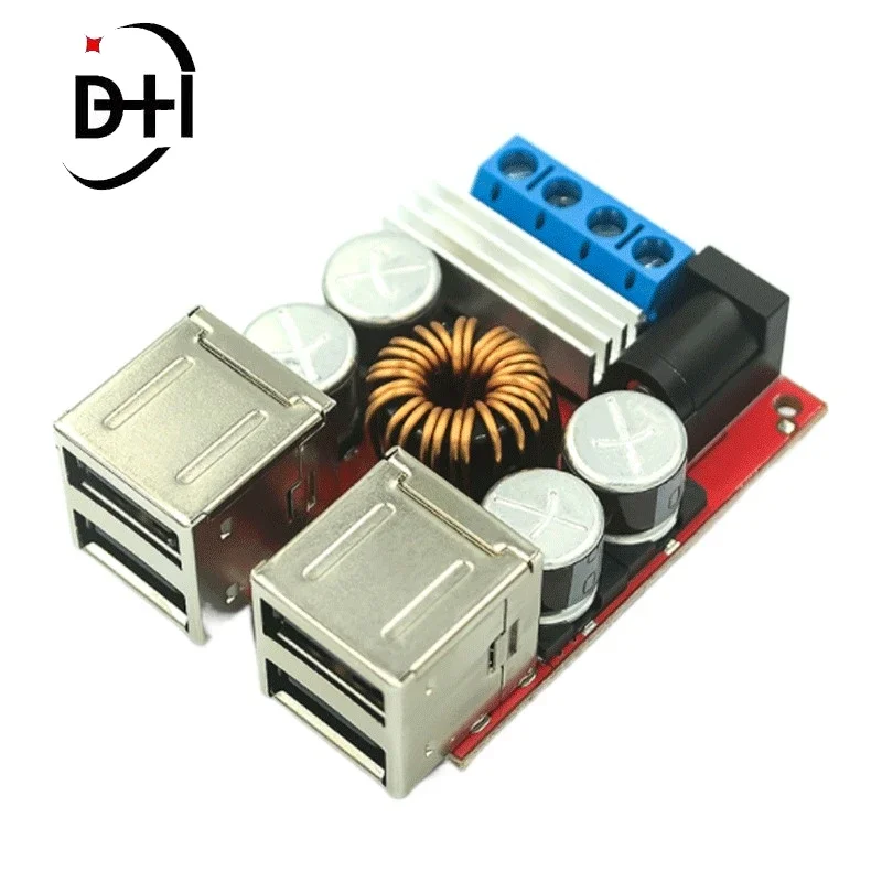 DC-DC Vehicle Charging Board 8V-35V to 5V 8A Power Supply Depressurization Module 4 port USB Output mobile Charger