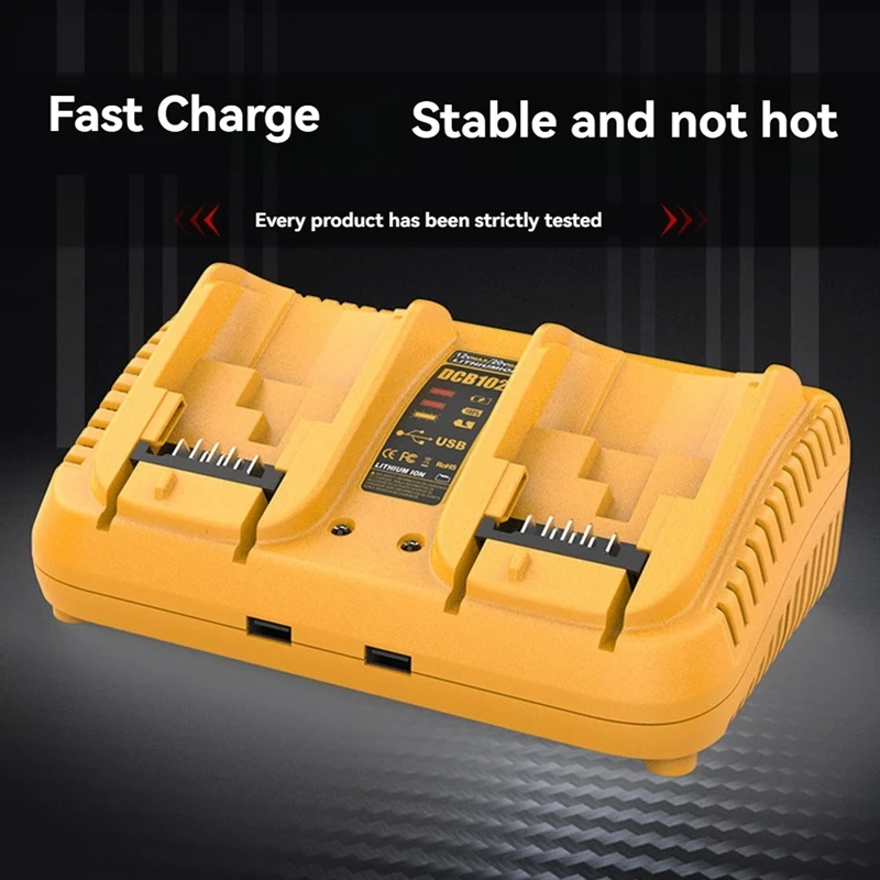 L47A-DCB102 Double Charger For Dewalt 12V 20V Lithium  Battery Charger