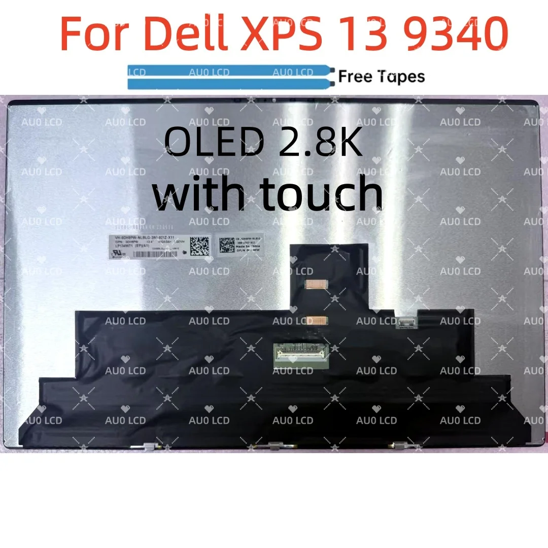 For Dell XPS 13 9340 LCD Display IPS Screen Panel OLED Touch Assembly LP134WT1 EPA1 PN 0DH9PW 2.5K LP134WQA-SPA1 LQ134Z1JY01