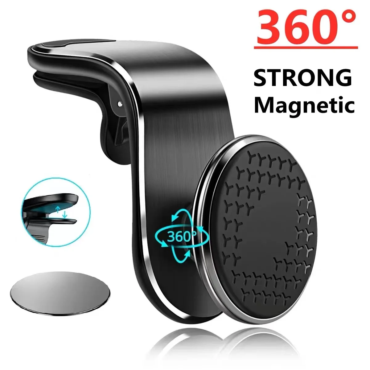 Magnetic Car Phone Holder Stand For iPhone 13 12 Samsung S21 Ultra Magnet Mount Rotation Cellphone GPS Holder For Xiaomi Huawei