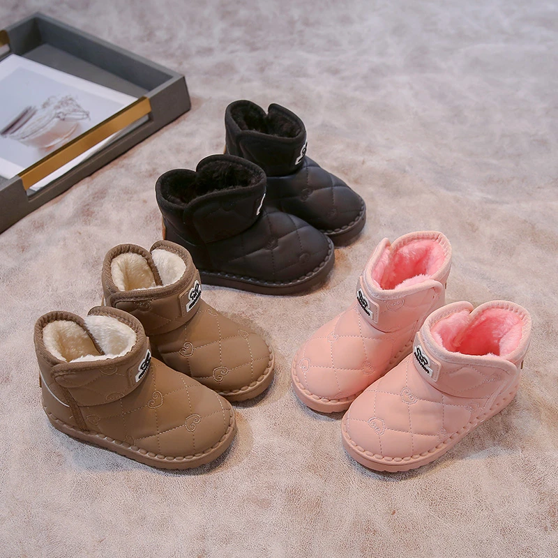 

2025 Winter New Children Snow Boots for Girls Boys Fashion Style Soft Sole Anti-slippery Versatile Kids Keep Warm Cotton Shoes
