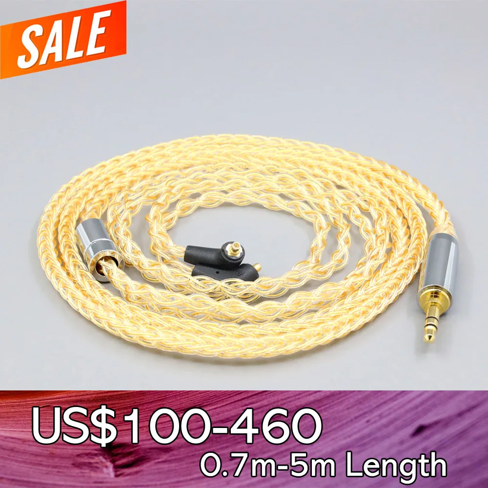 

8 Core 99% 7n Pure Silver 24k Gold Plated Earphone Cable For Etymotic ER4SR ER4XR ER3XR ER3SE ER2XR ER2SE LN008414