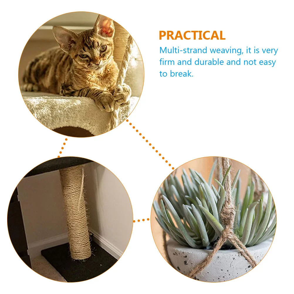 

Premium Natural Hemp For Cat Tree Scratching Sturdy Wear-Resistant Multi-Strand Diy Handicrafts Home Accessories For Furniture