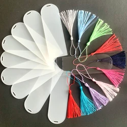 5.91Inch 10pcs Diy Bookmark, Clear Acrylic Bookmark, 10pcs Colorful Tassels, Suitable For Handicrafts ,Bookmarks Gift Decoration