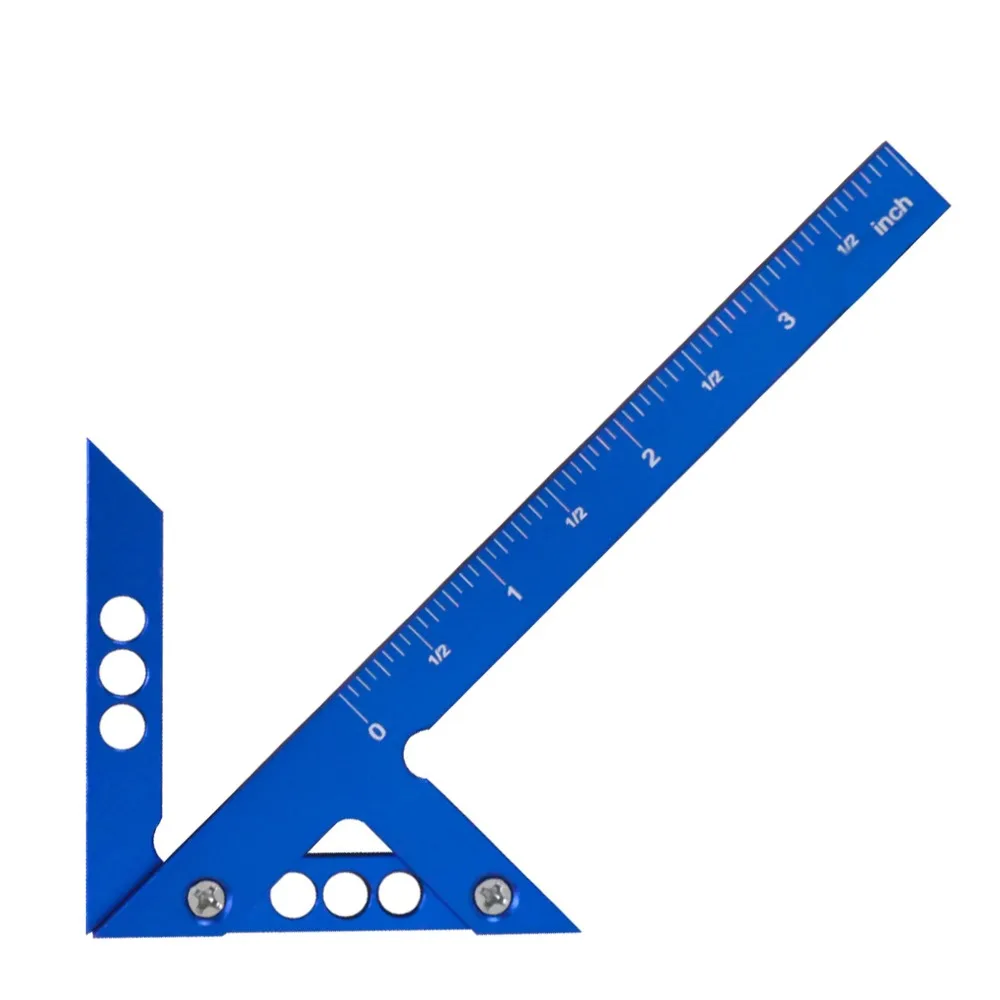 Precise Aluminum Alloy Center Gauge 90 Degree 45 Degree Center Scribe Blue Center Finder Tool Woodworking