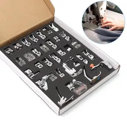 32PCS Domestic sewing machine pressure foot braiding blind stitch darning pressure feet kit set for sewing machine spare parts