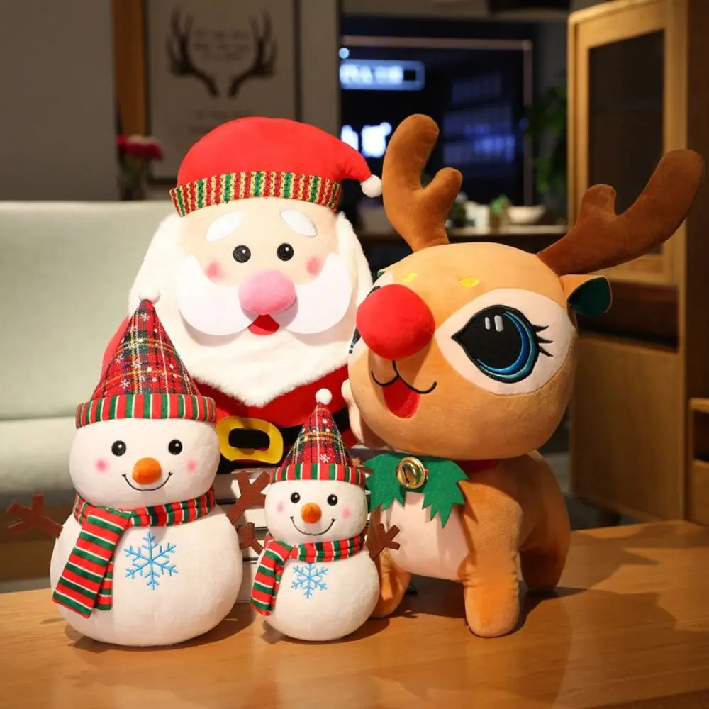 Kids Gift PP Cotton Santa Claus Doll 18-24CM Plush Elk Granny Plush Toys Soft Red Brown White Snowman Plush Toy Home