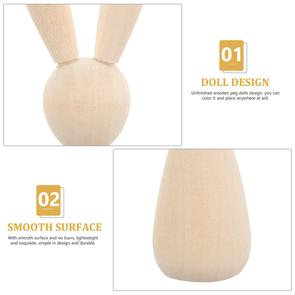

12Pcs Unfinished Wooden Mini Rabbit Figures DIY Wood Crafts Desk Decoration Party Accessories Unfinished Wooden Figurines