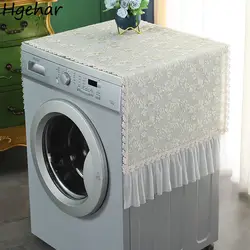 Lace Embroidery Washing Machine Covers Sunscreen Anti-slip Dust Cases for Automatic Protective Cover Decoration