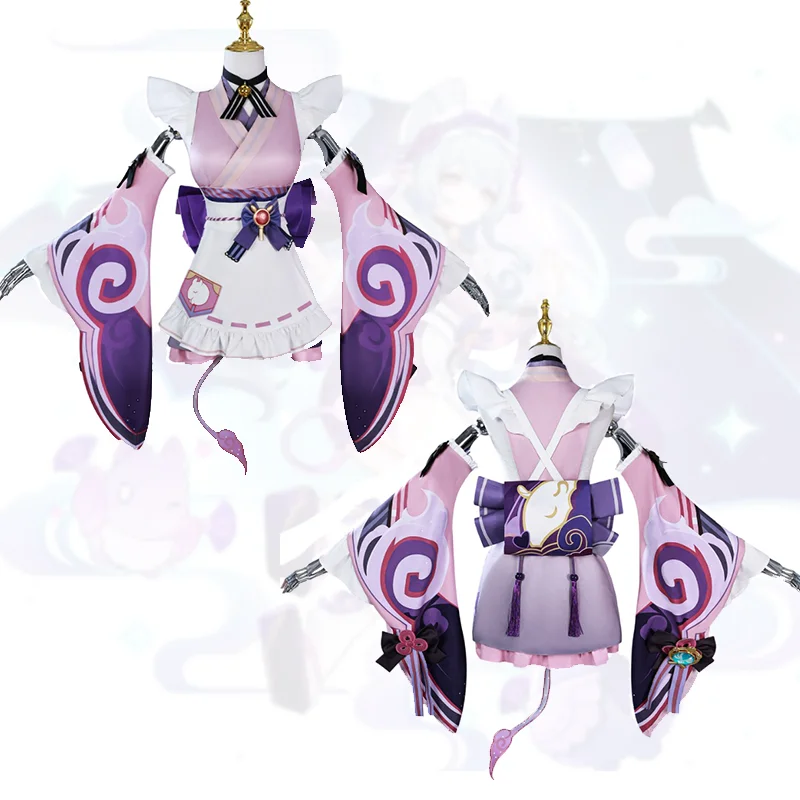 لعبة جينشين إمباكت يوميميزوكي ميزوكي أزياء تنكرية بدلة خادمة أغطية الرأس الدعامة شعر مستعار مجموعة كاملة حفلة أنيمي كرنفال فستان موحد