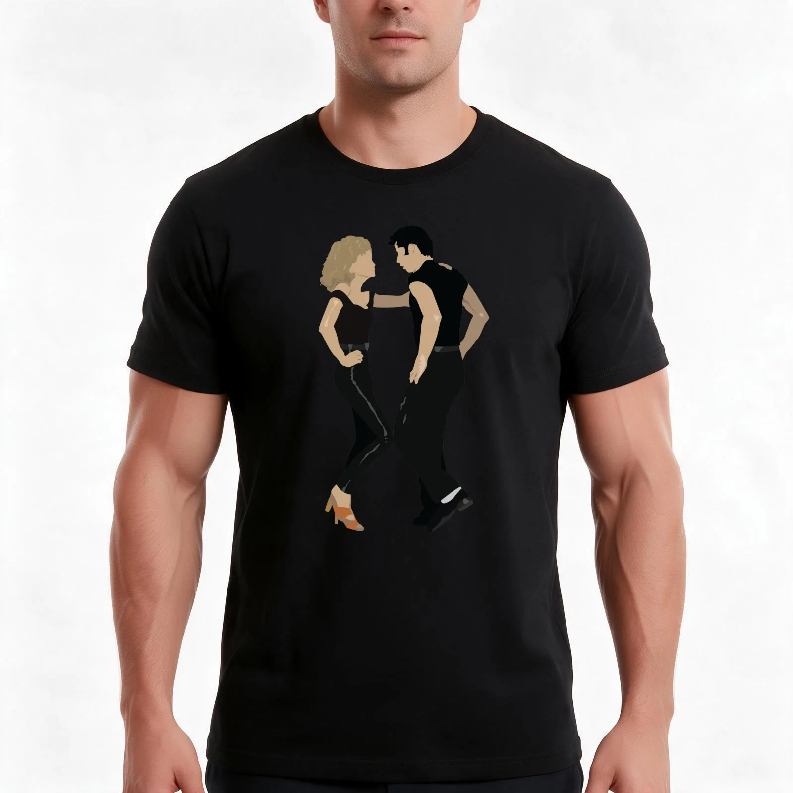 Grease - Danny and Sandy T-Shirt, Summer Casual Cotton Tee, Oversized Streetwear Tops, Vintage Graphic Print, Unisex Men Women