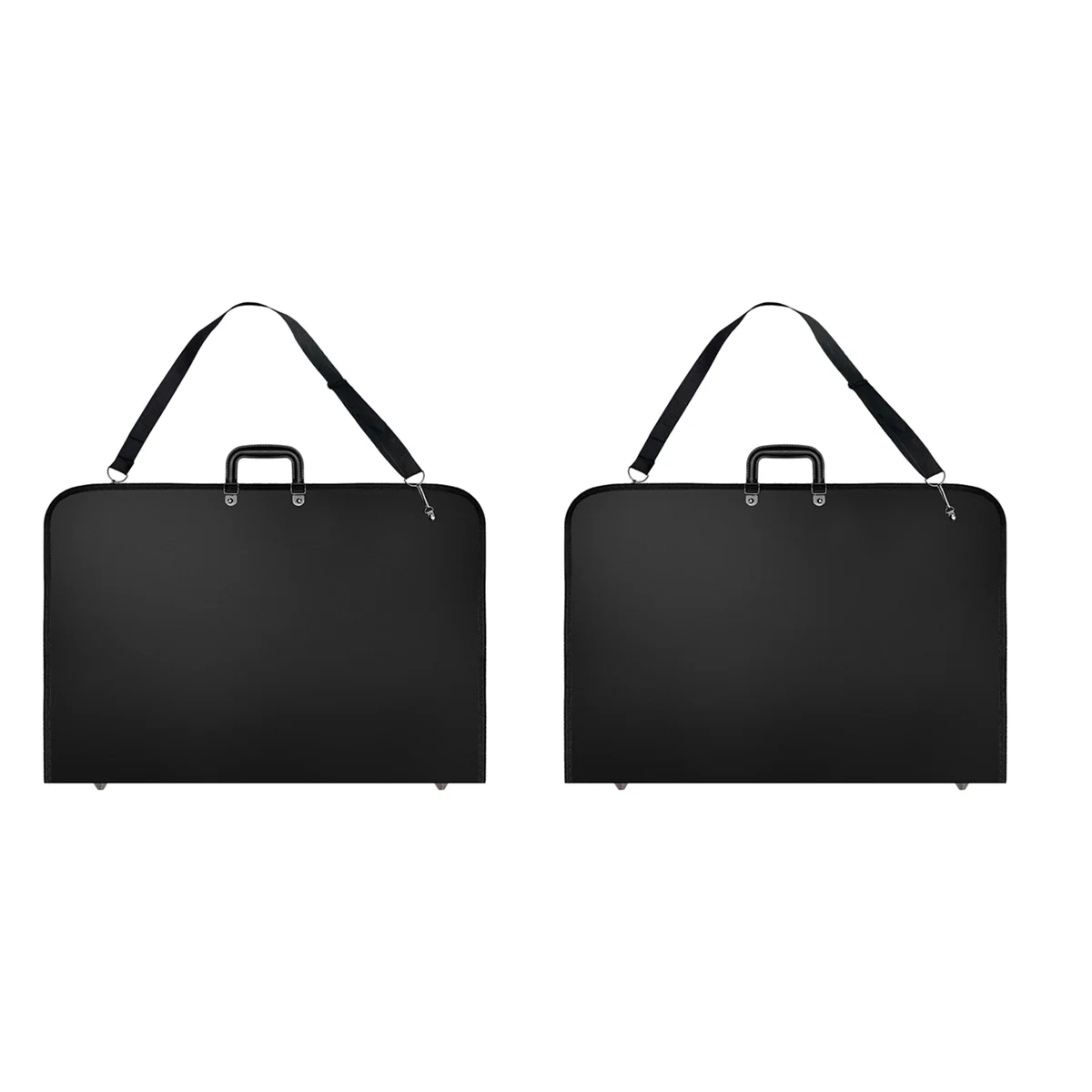 

2X Black Art Portfolio Case Artist Carrying Case Artist Portfolios Case with Shoulder Strap (19X14.7X1.5 Inches)