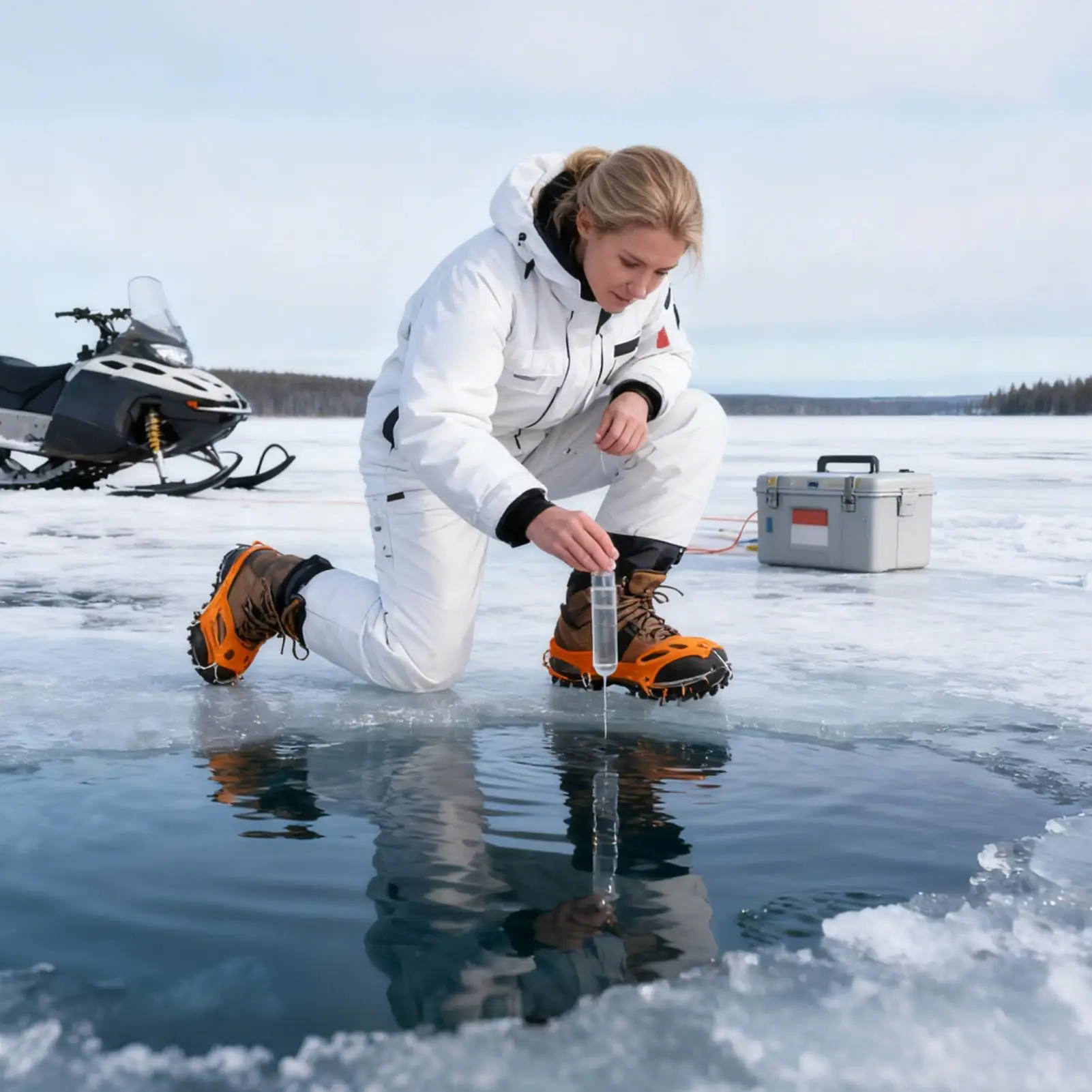 حذاء الجليد غير قابل للانزلاق من الفولاذ المقاوم للصدأ واقي للثلج والثلج لصيد الأسماك والمشي وتسلق الجبال والمشي لمسافات طويلة والسفر والتسلق #1