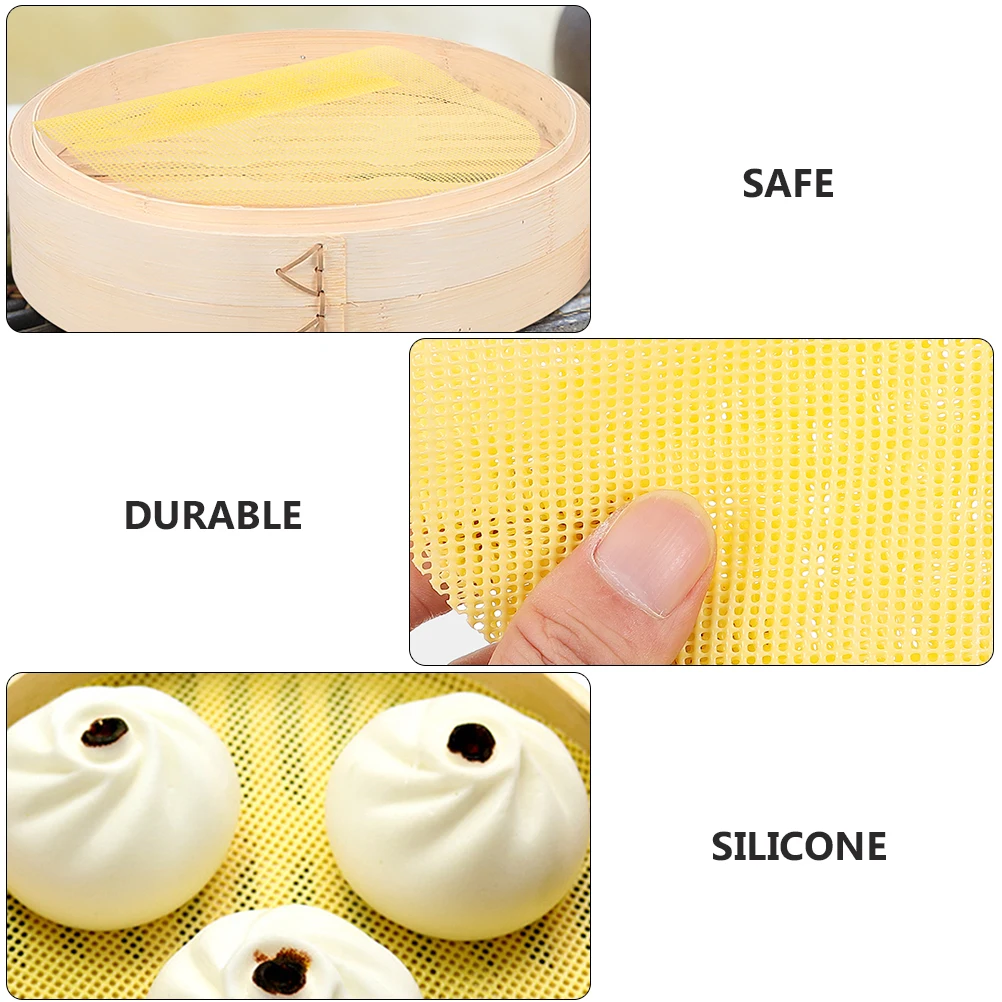 

10 Pcs Steamer Mat Mats Steaming Pad Liners Cloths Buns Food Grade Silicone Housewarming Gifts Steamed Gauze